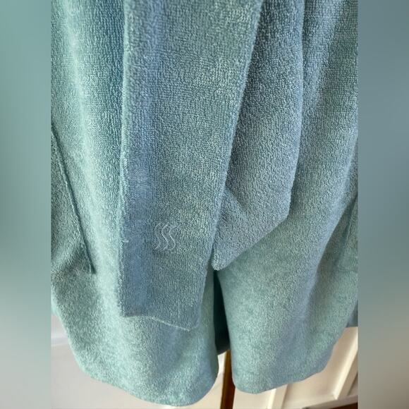 NWT Andie Swim Terry Button-Up Short Romper Cablu Blue Swim Cover Size S - Picture 4 of 9